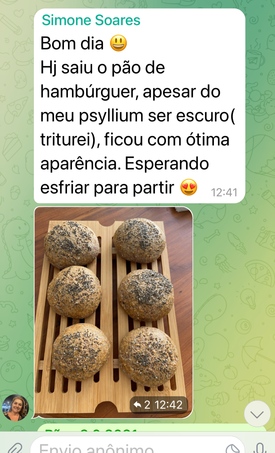 Aluna faz pão de aniversário com receita da Chef Vanda