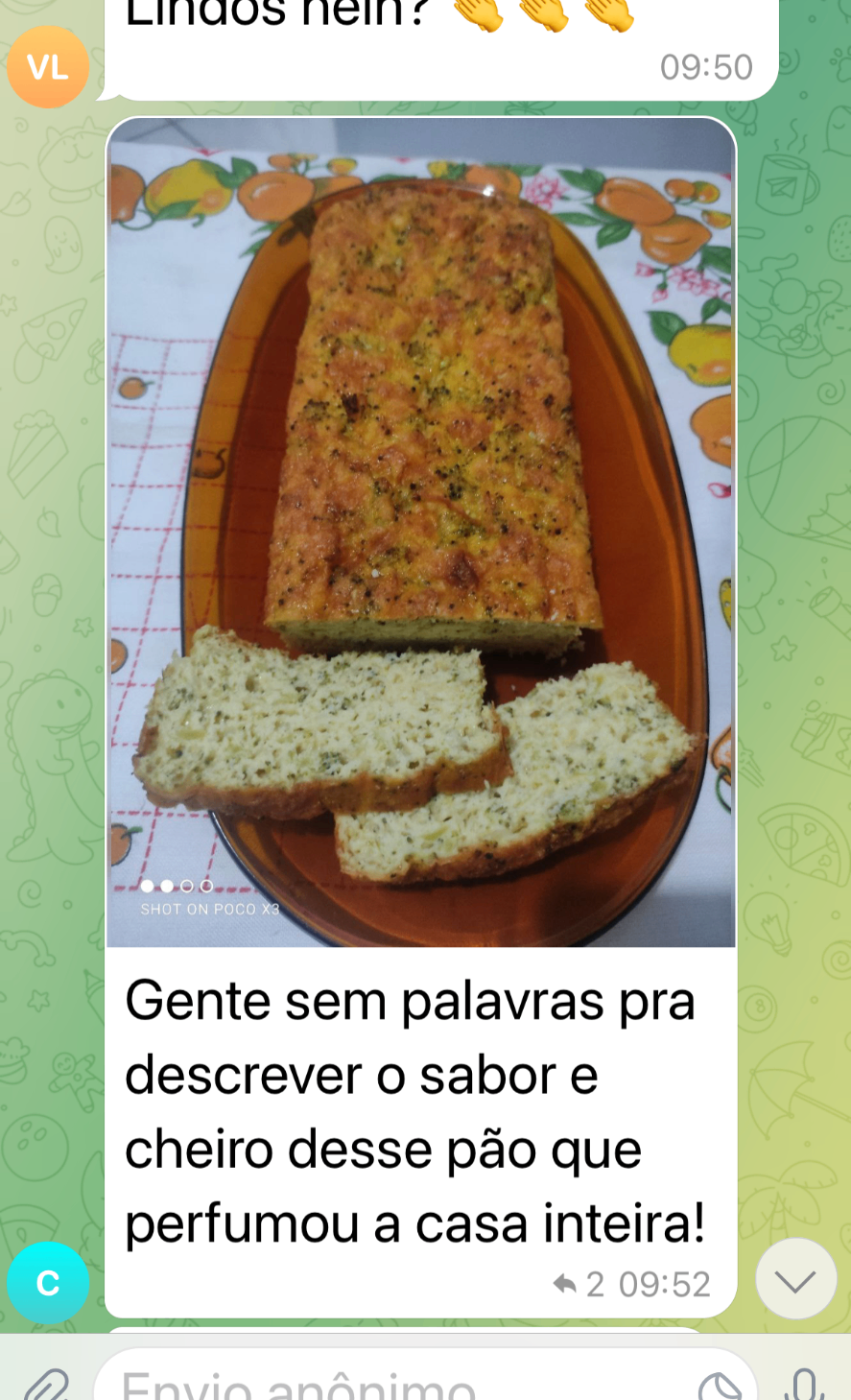 Aluna emocionada com pão saudável que os filhos aprovaram
